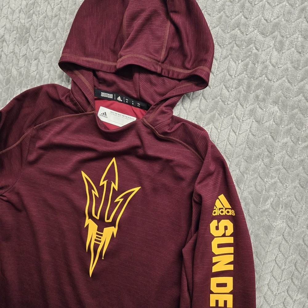 Adidas ASU Sun Devils Men‎ Medium Maroon Climalite Pitchfork Hoodie Shirt